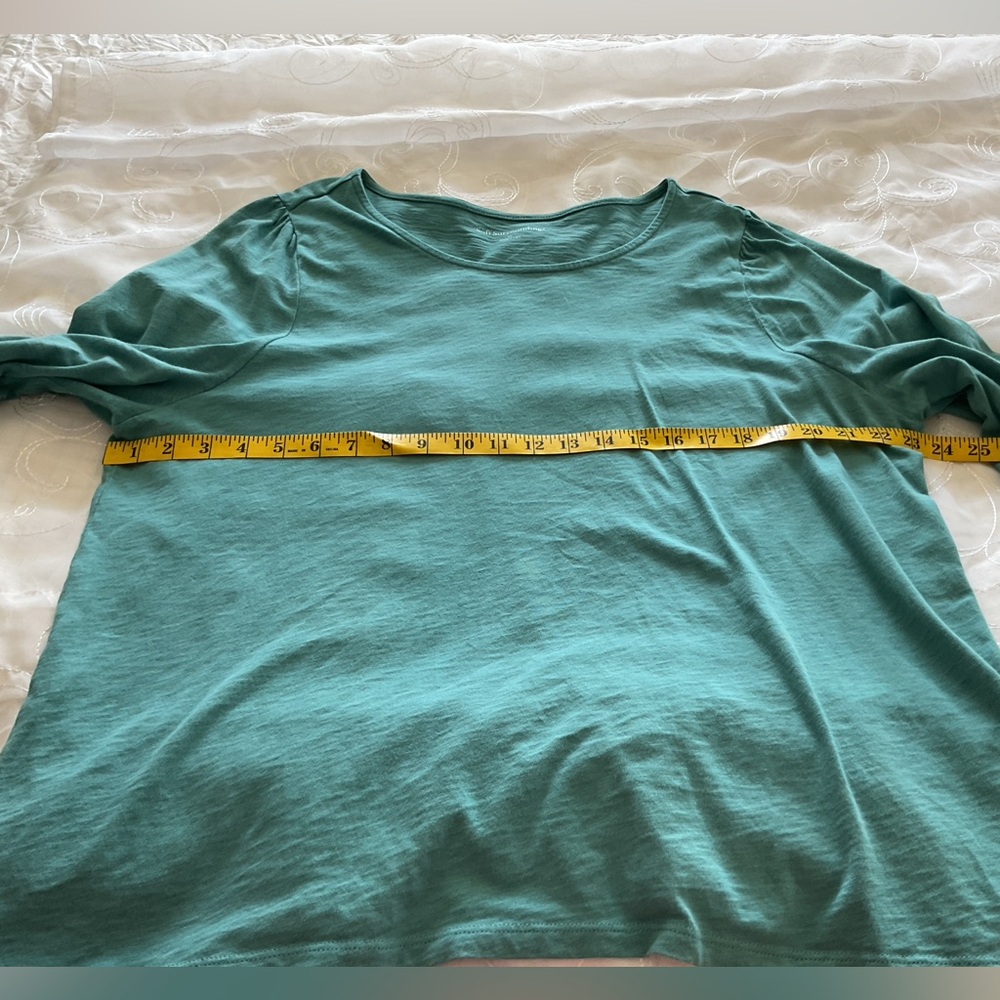 Soft Surroundings Teal 2X 3/4 Sleeve Womens Top - Picture 4 of 12